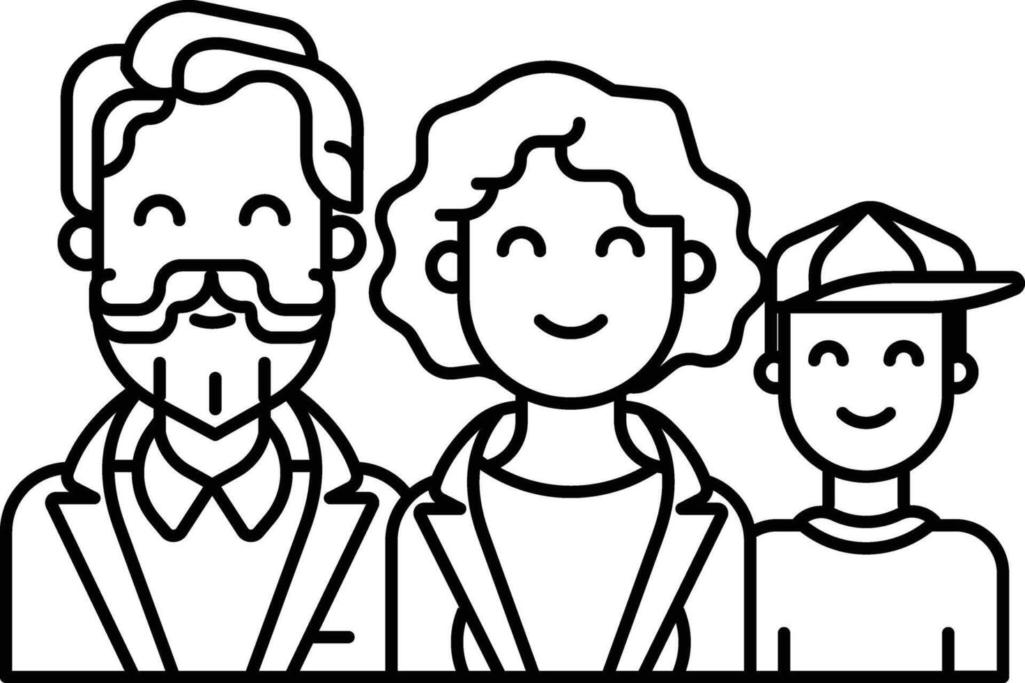 Family outline illustration vector