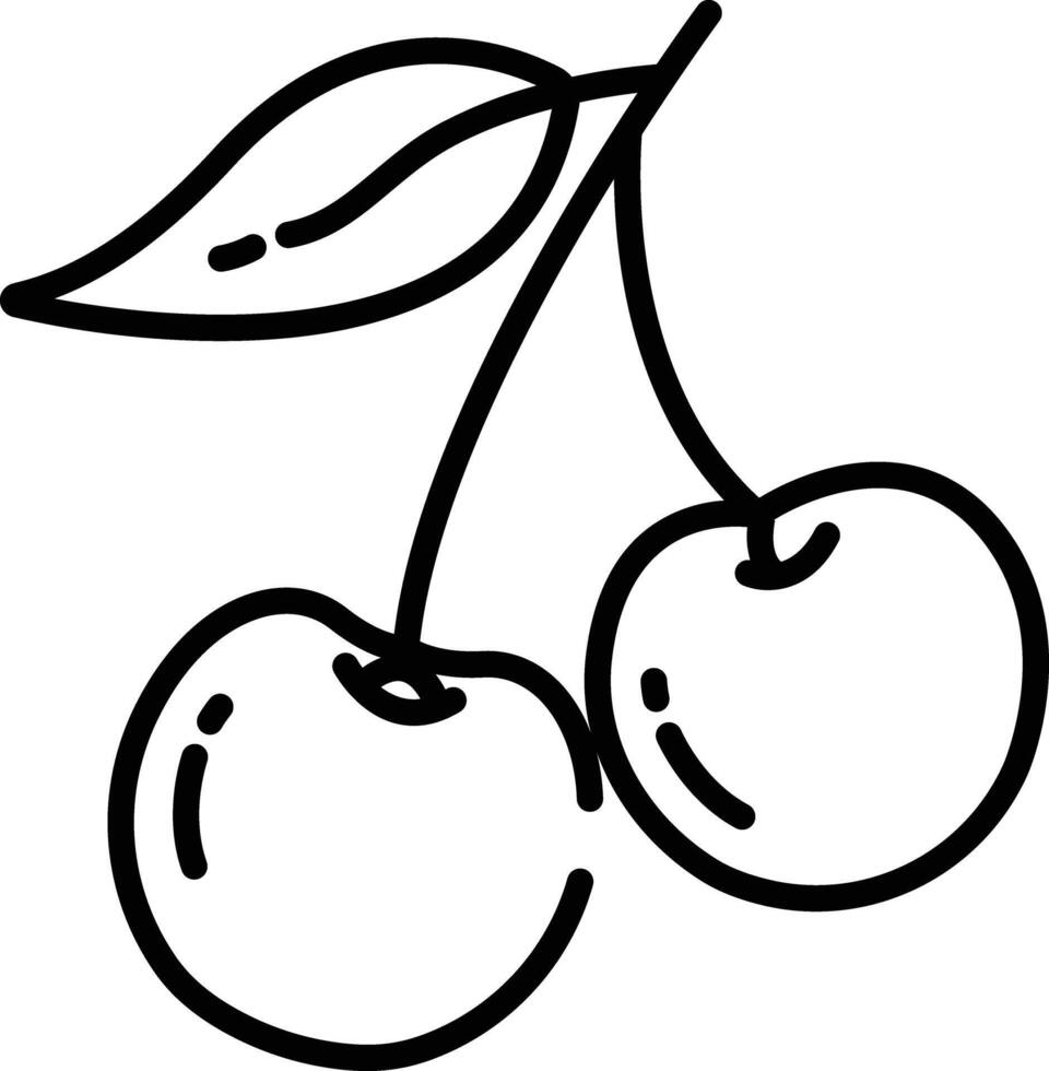 Cherry slice outline illustration vector
