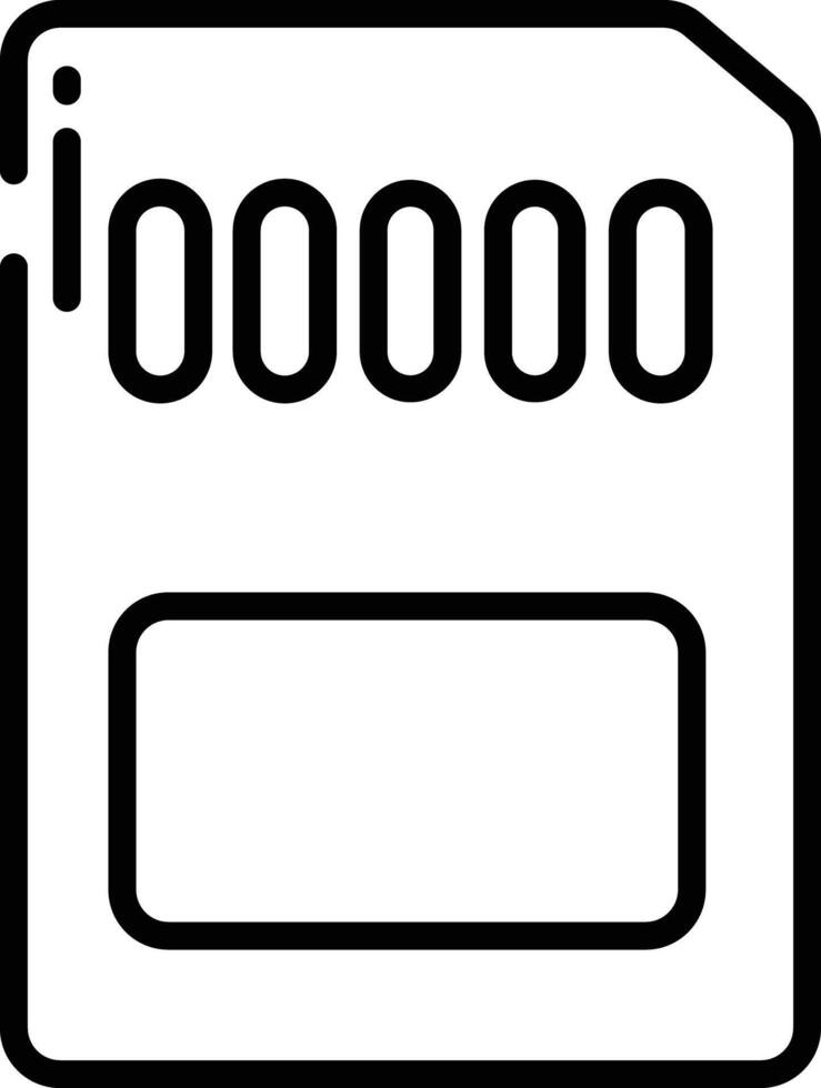 Memory card outline illustration vector