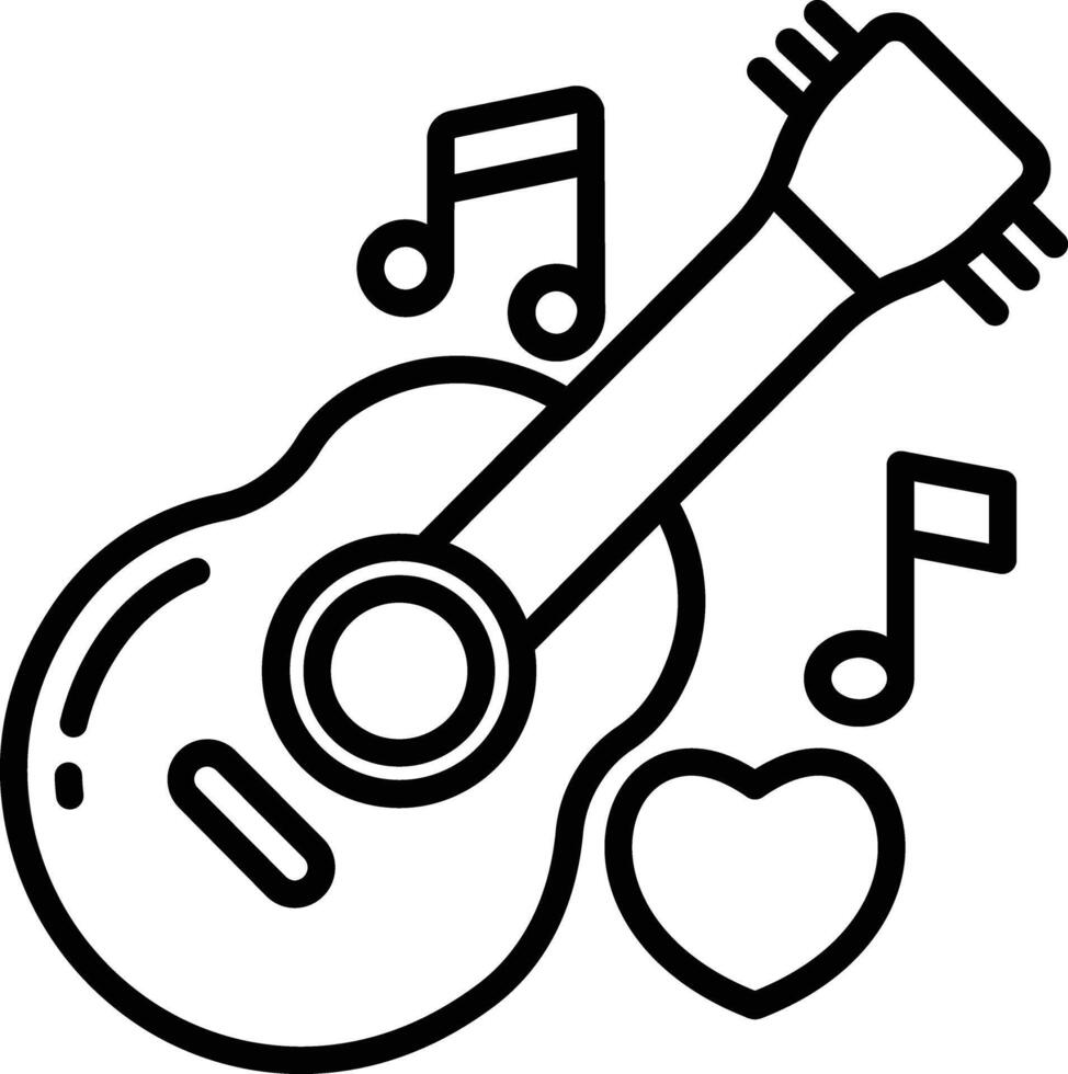 Guitar outline illustration vector