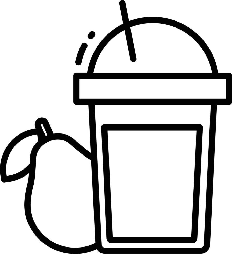 Guava juice outline illustration vector