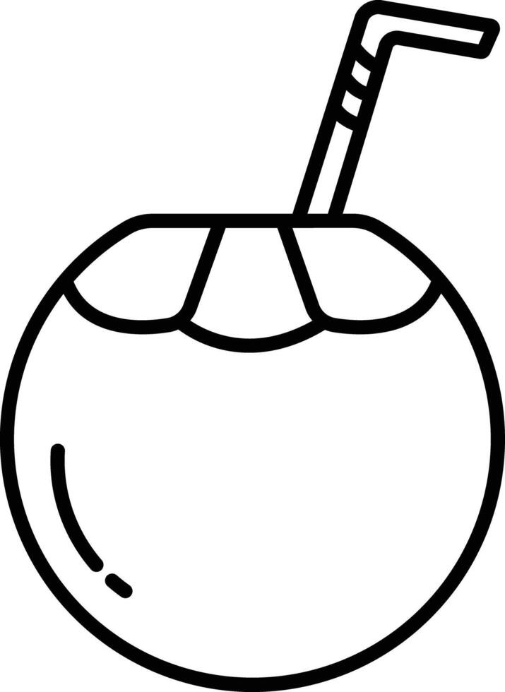Tender coconut outline illustration vector