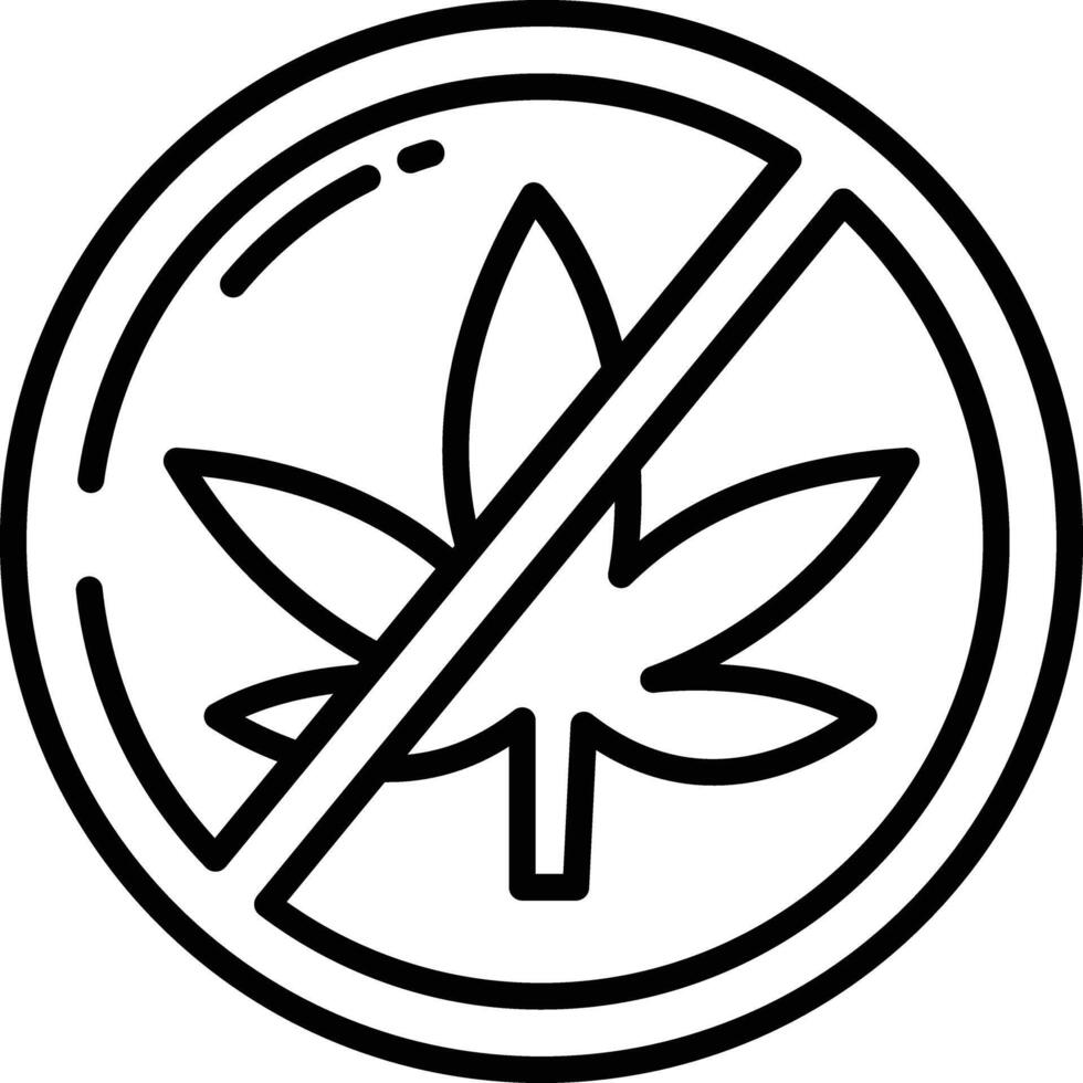 No Drugs outline illustration vector
