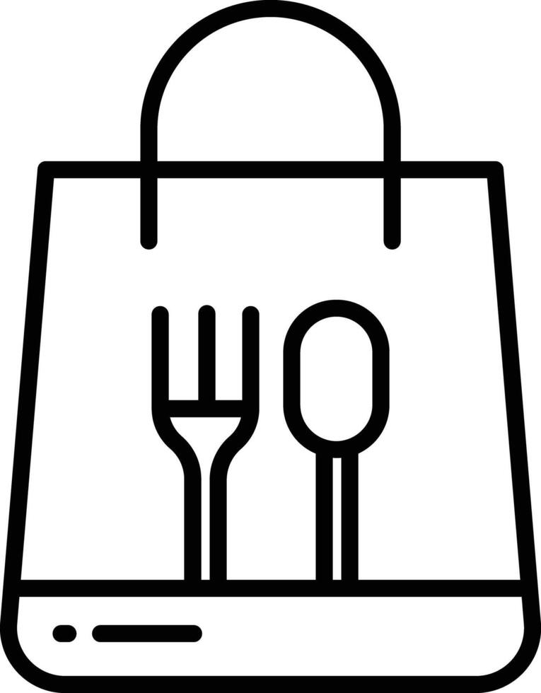 hand bag outline illustration vector
