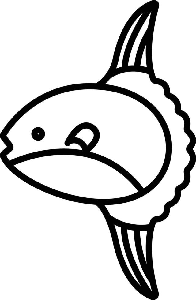 Ocean sunfish outline illustration vector
