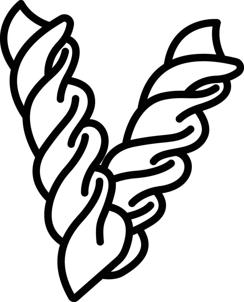 Fusilli outline illustration vector