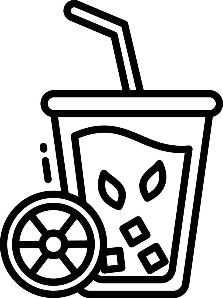 Orange juice outline illustration vector