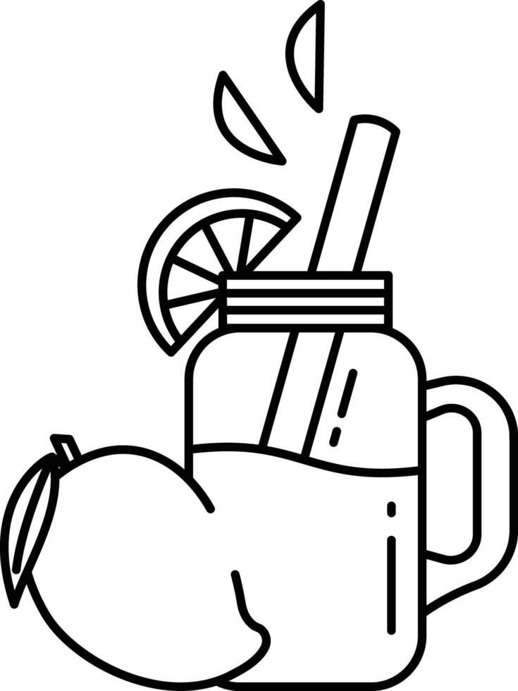Mango lemonade outline illustration vector