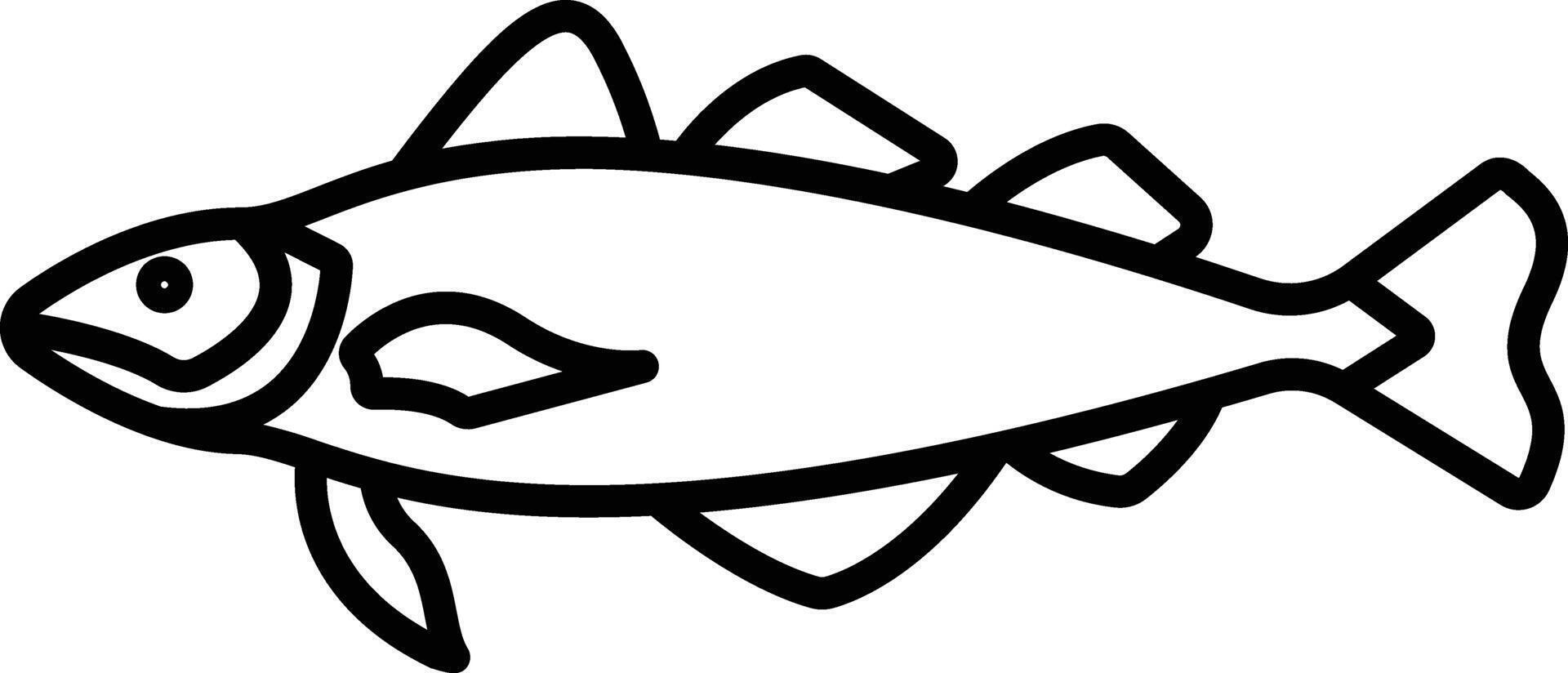 Cod Fish outline illustration vector