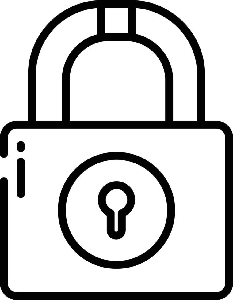 Lock outline illustration vector