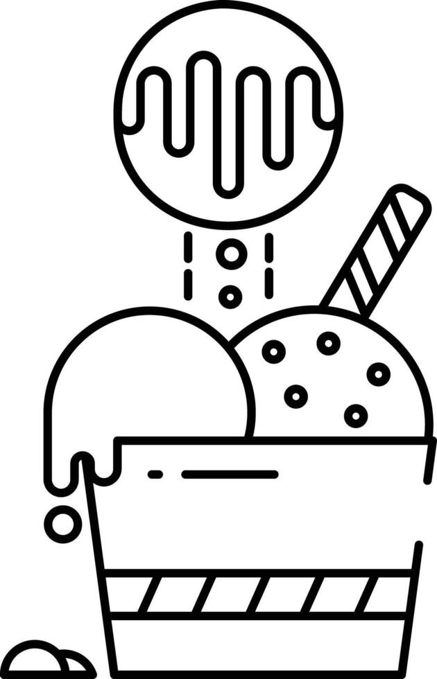 Scoop icecream outline illustration vector