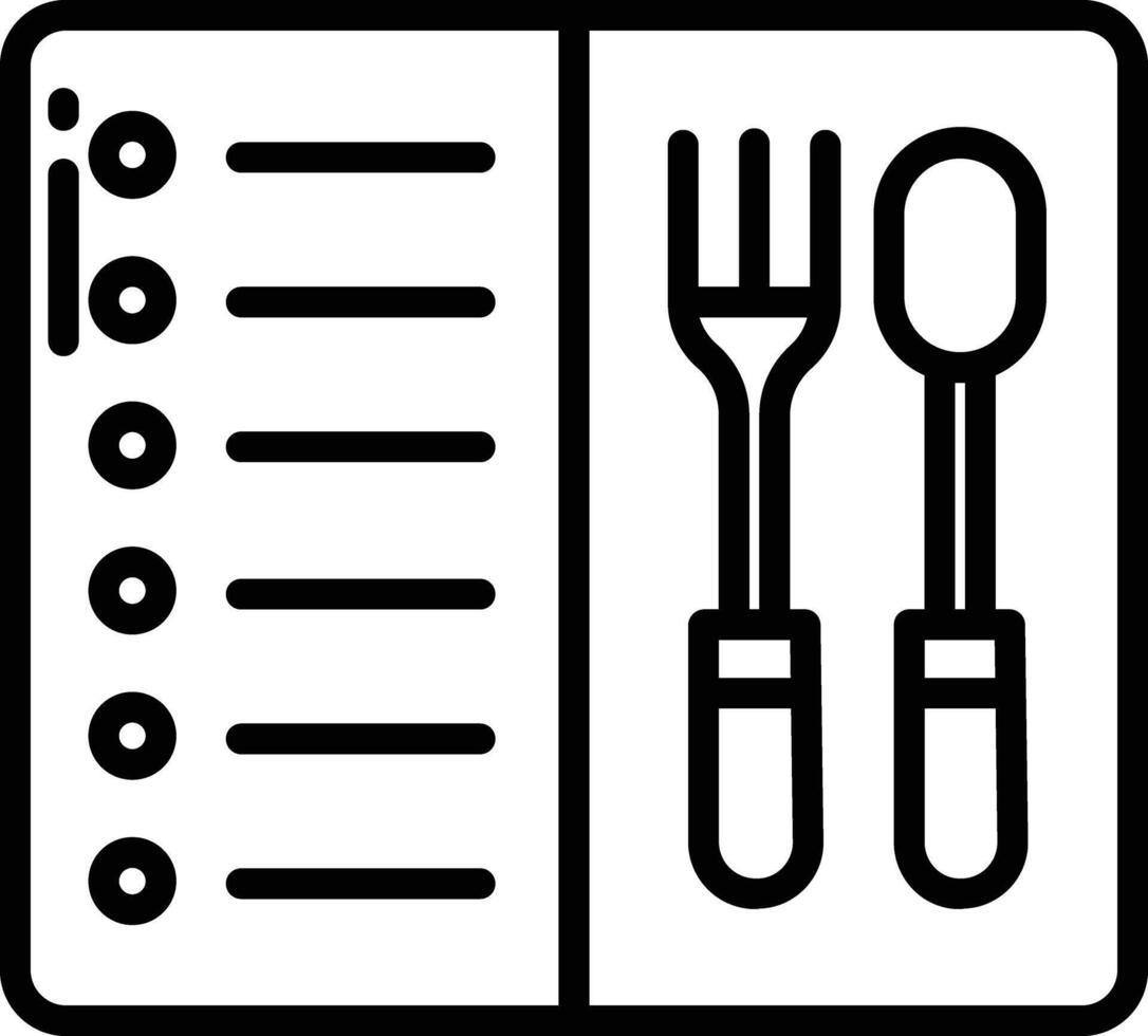 Food menu outline illustration vector