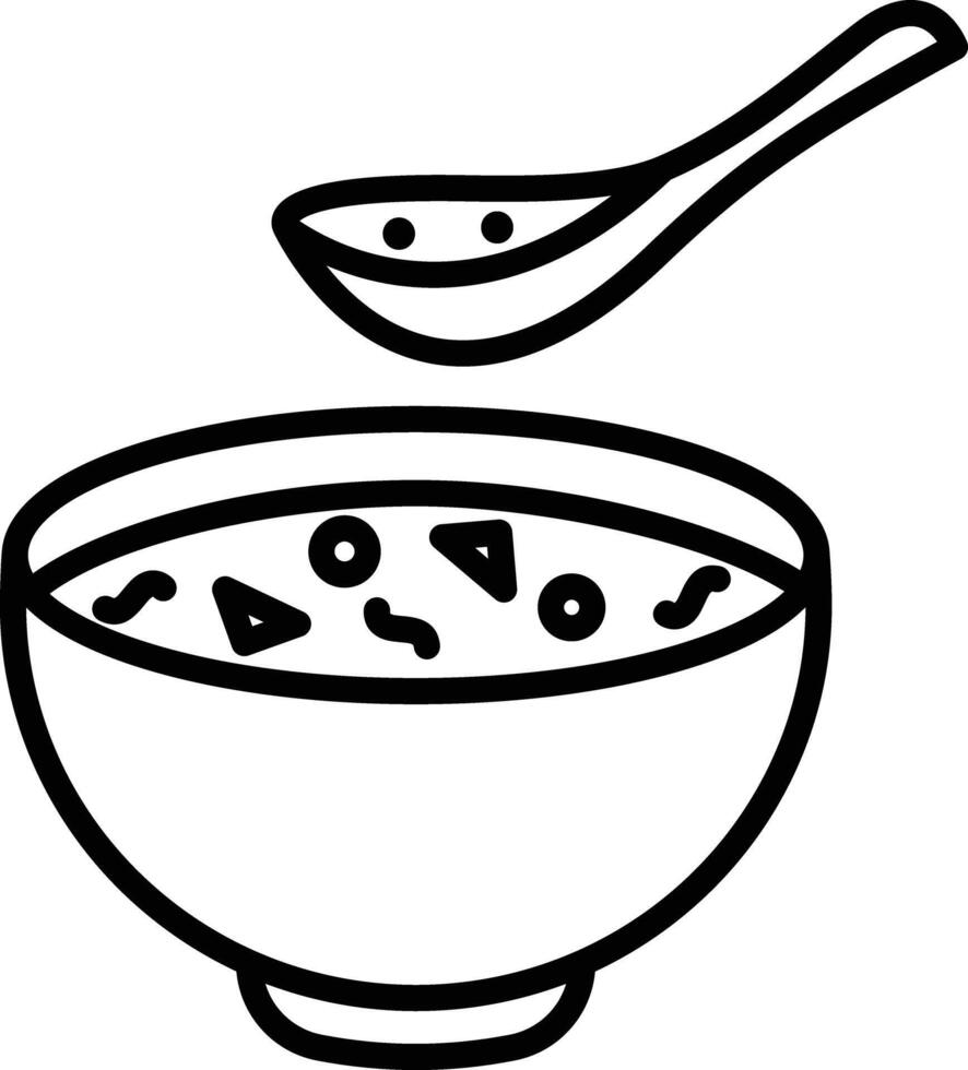 Soup outline illustration vector