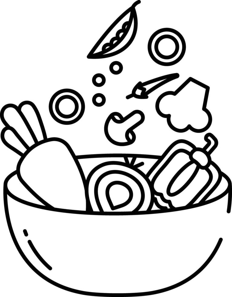 Vegetables outline illustration vector