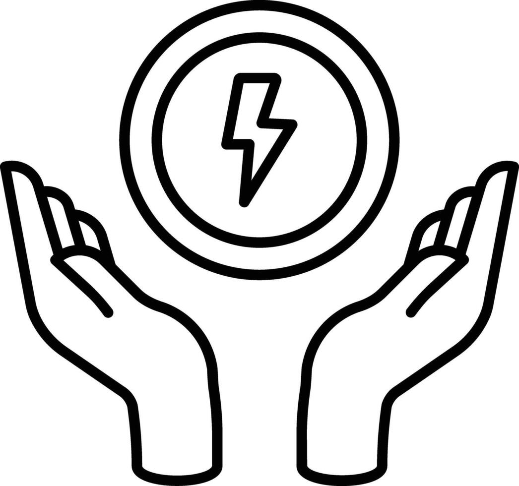 Save energy outline illustration vector