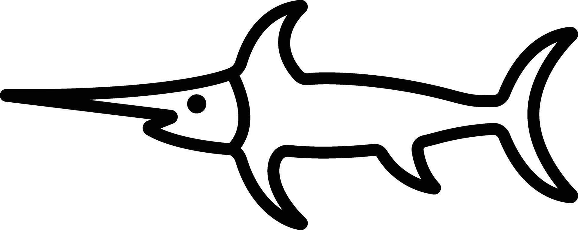 Swordtail fish outline illustration vector