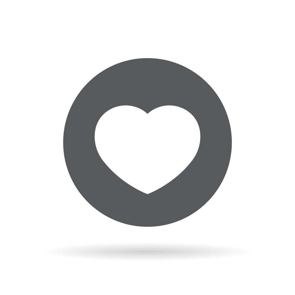 Love, heart icon on circle background. Like symbol vector