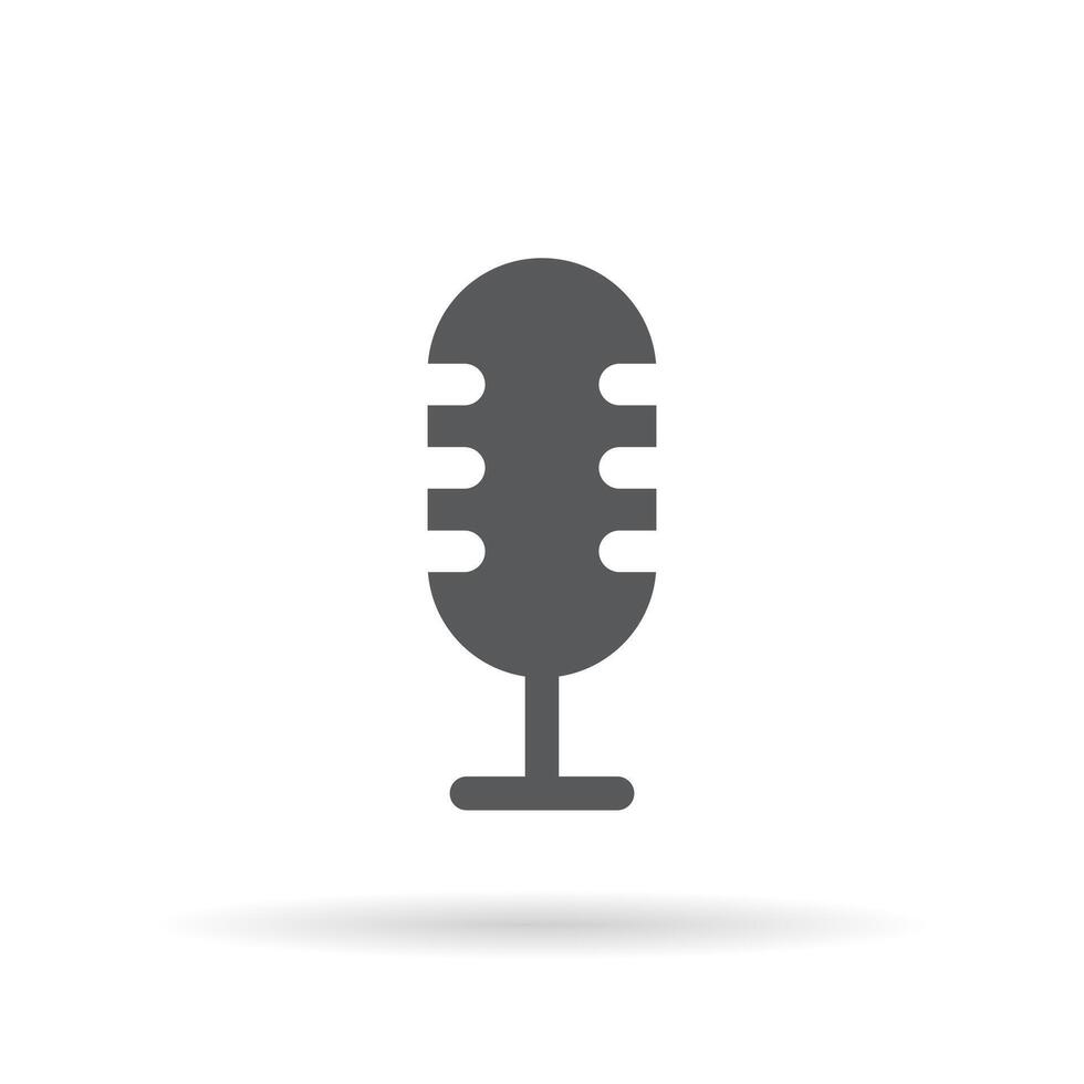 Podcast mic icon isolated on white background. Microphone, voice concept vector