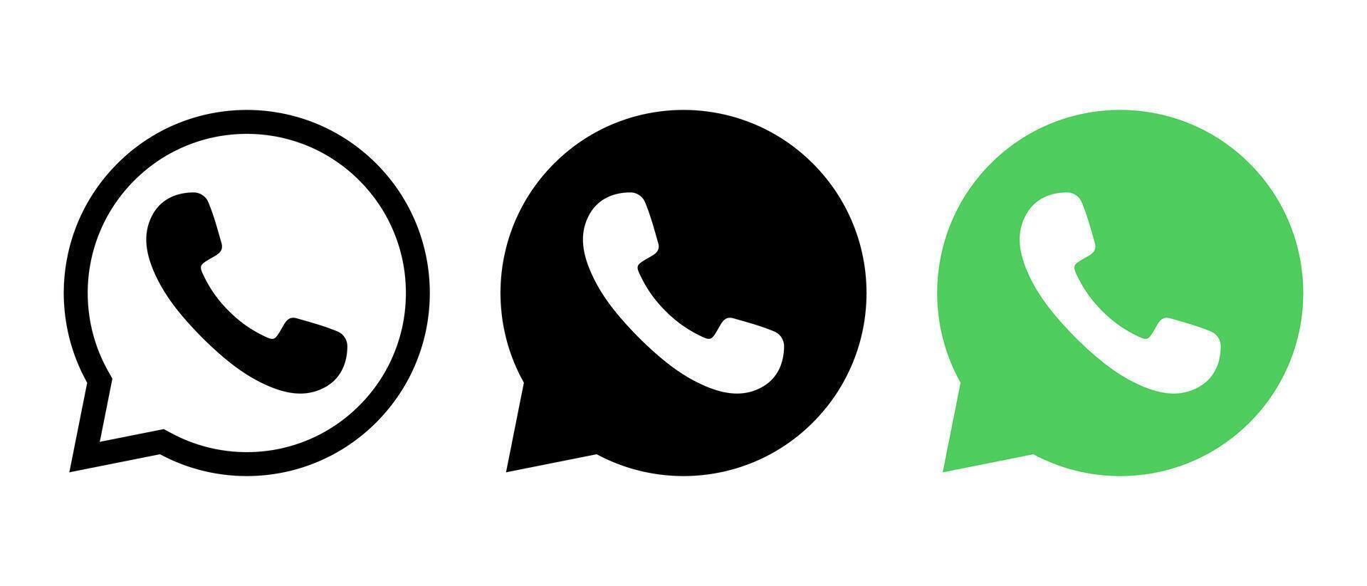 Whatsapp logo icon in generic style. Social media logo trendy vector