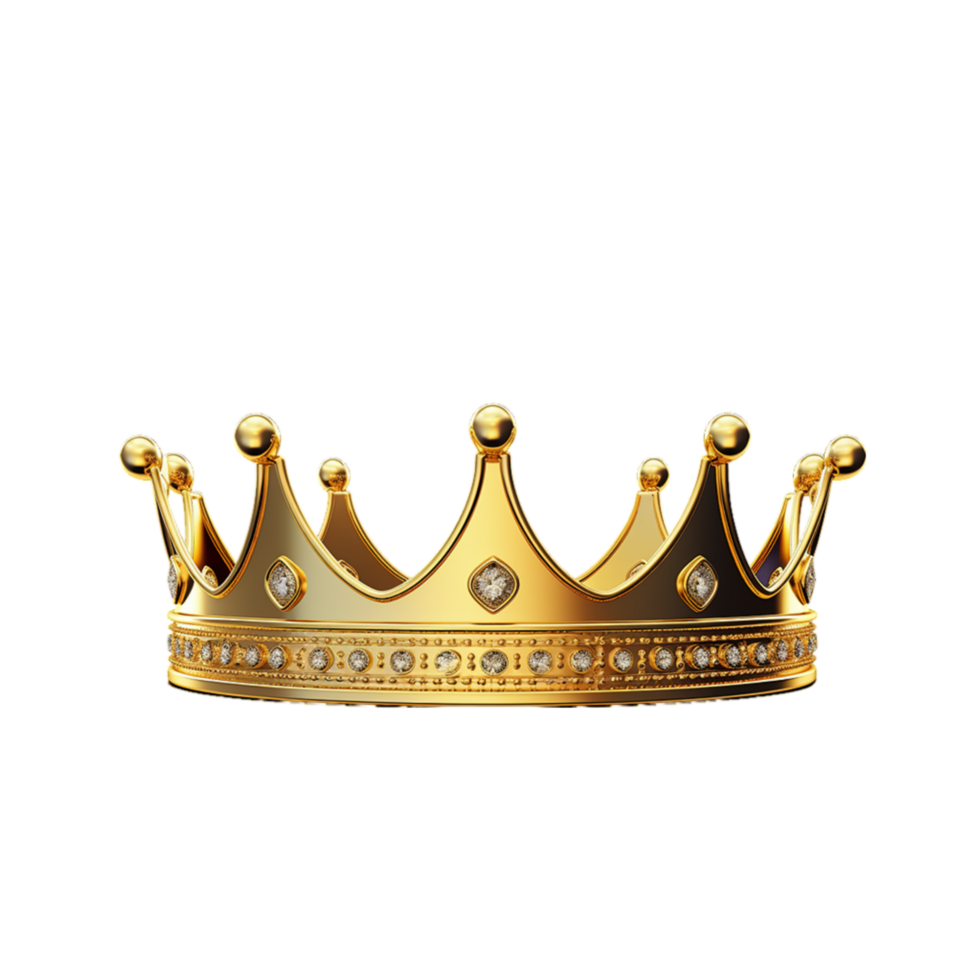 generated ai golden crown on transparent background png