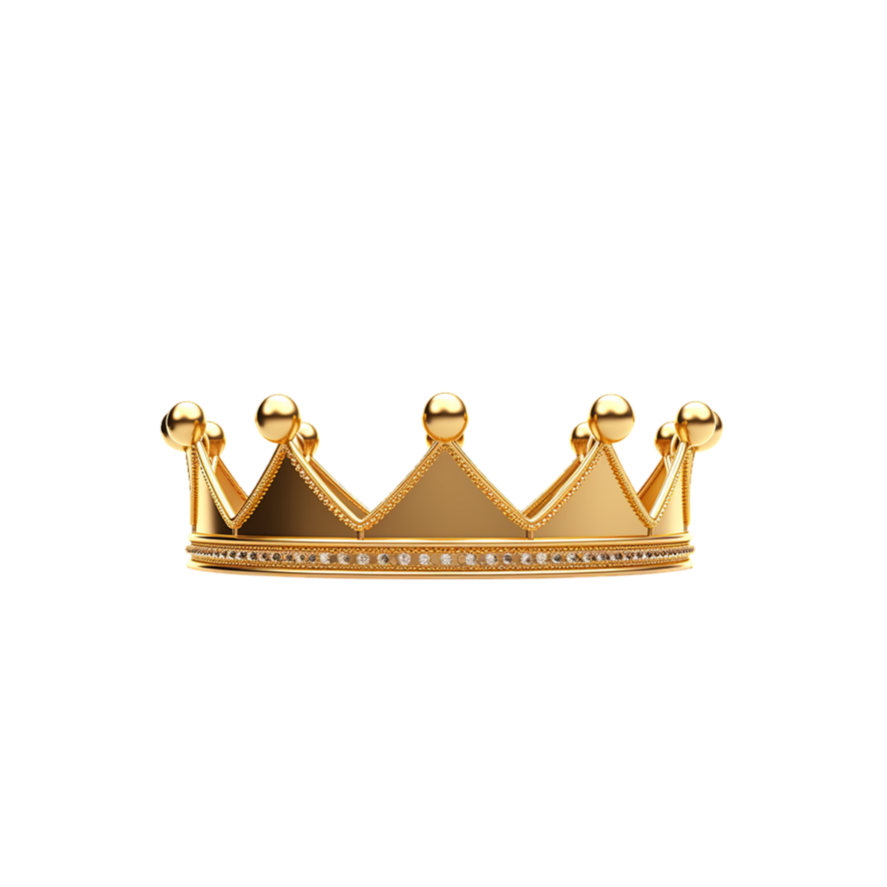 generated ai Golden royal crown isolated on transparent background png