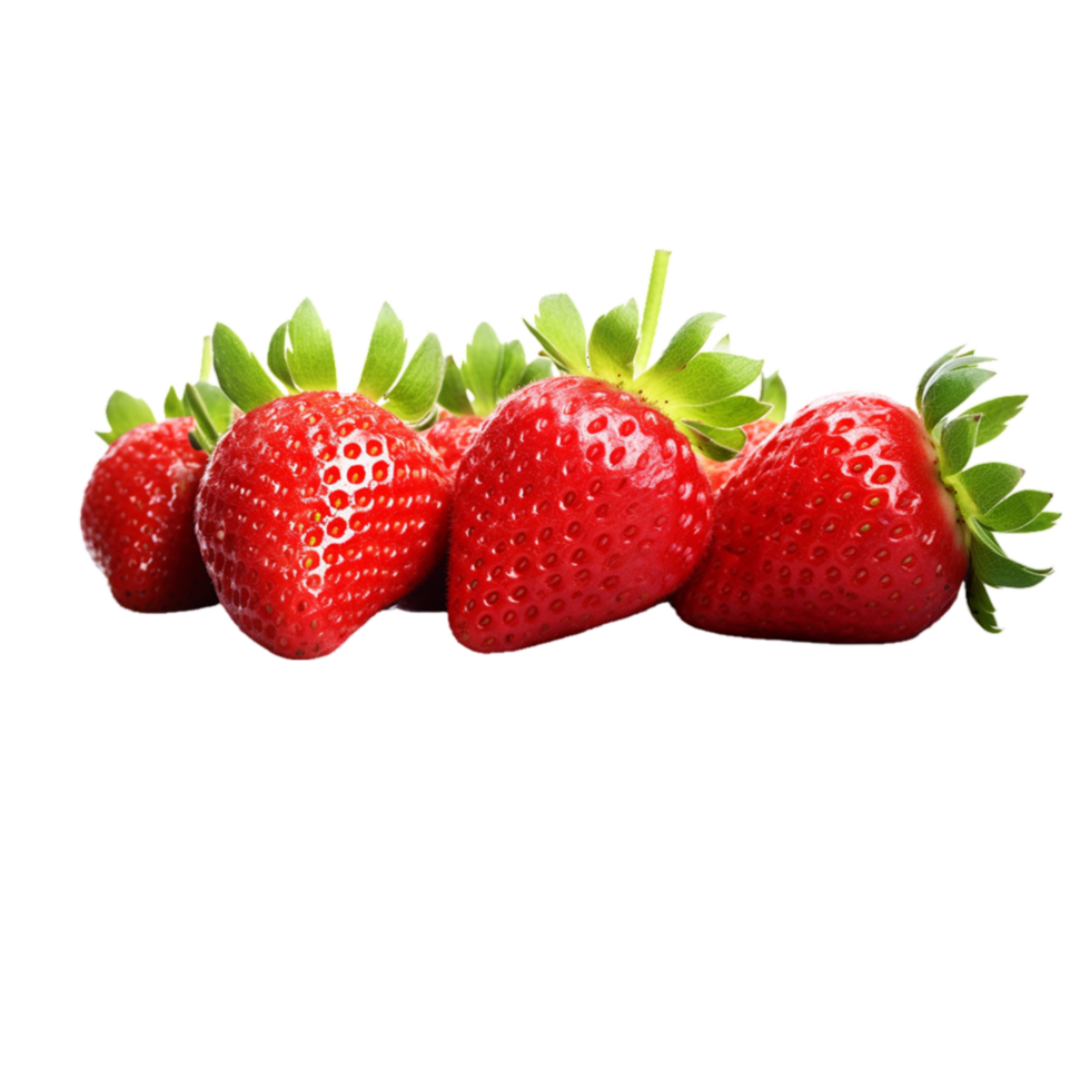 generated ai Strawberries isolated premium on transparent background png
