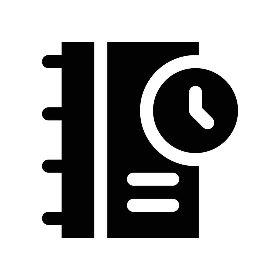 agenda book icon. glyph icon for your website, mobile, presentation, and logo design. vector