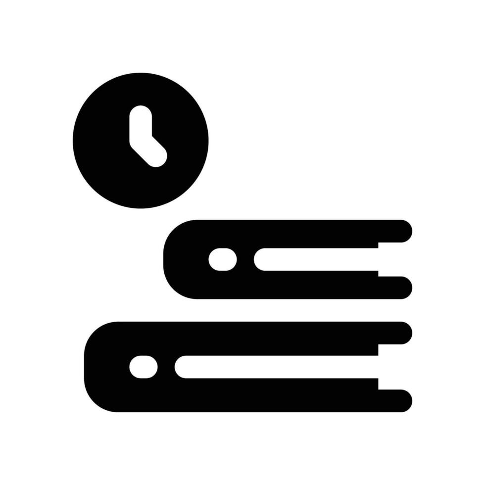 study time icon. glyph icon for your website, mobile, presentation, and logo design. vector