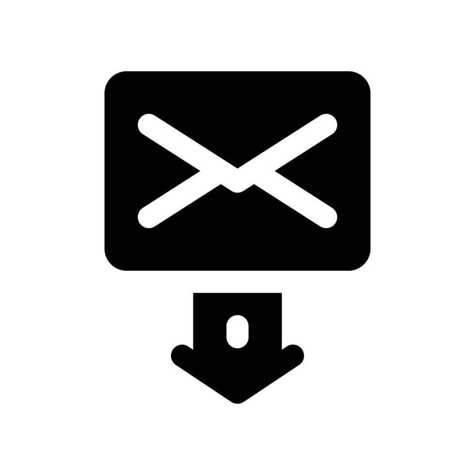 receive email icon. glyph icon for your website, mobile, presentation, and logo design. vector