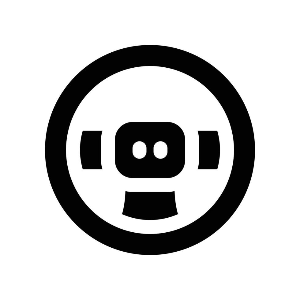 steering wheel icon. glyph icon for your website, mobile, presentation, and logo design. vector
