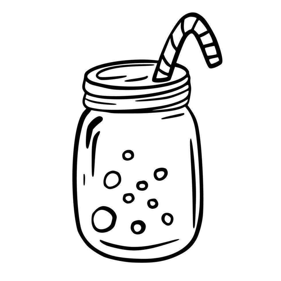 Cocktail. Doodle icon on white background. vector