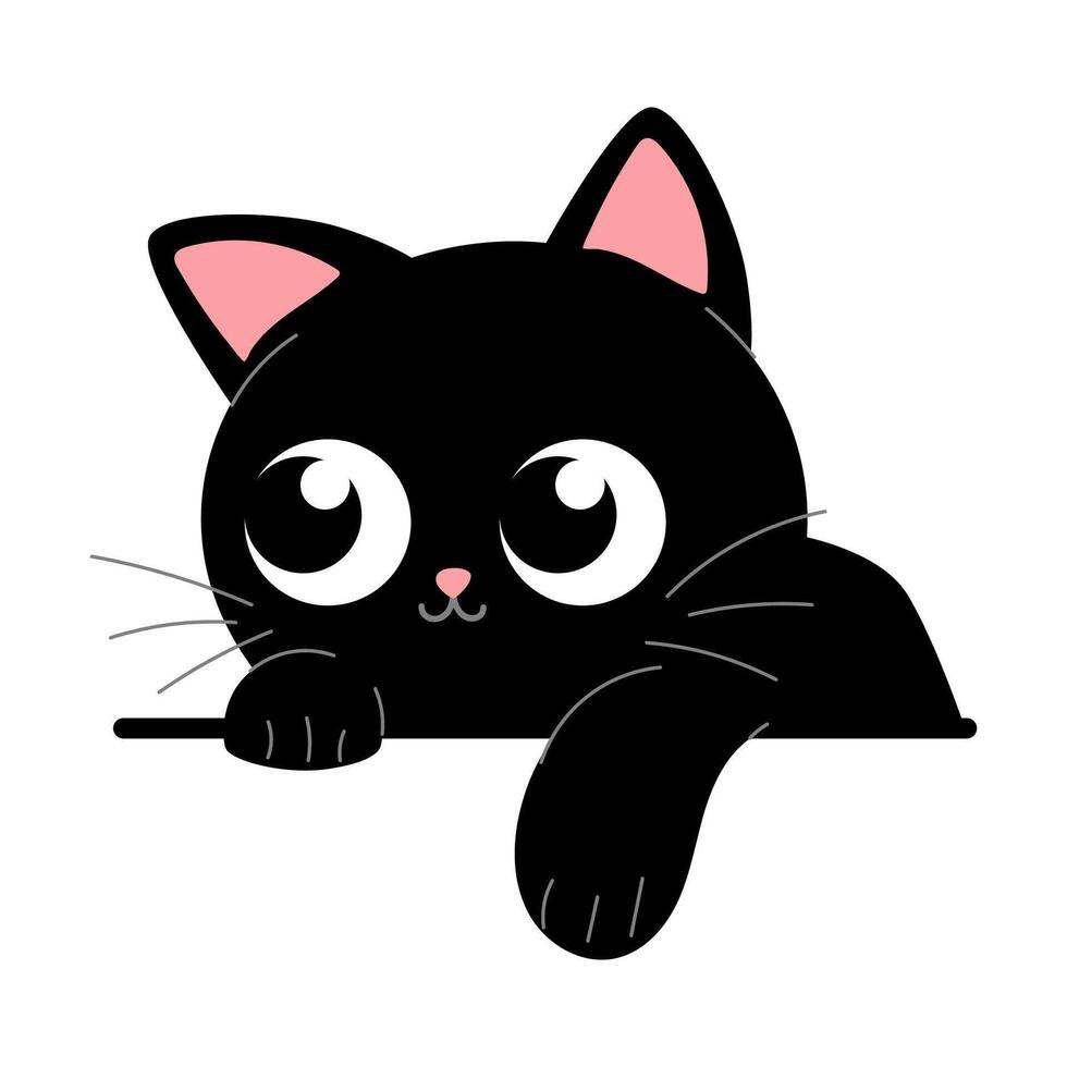 linda negro gatito en un blanco antecedentes vector