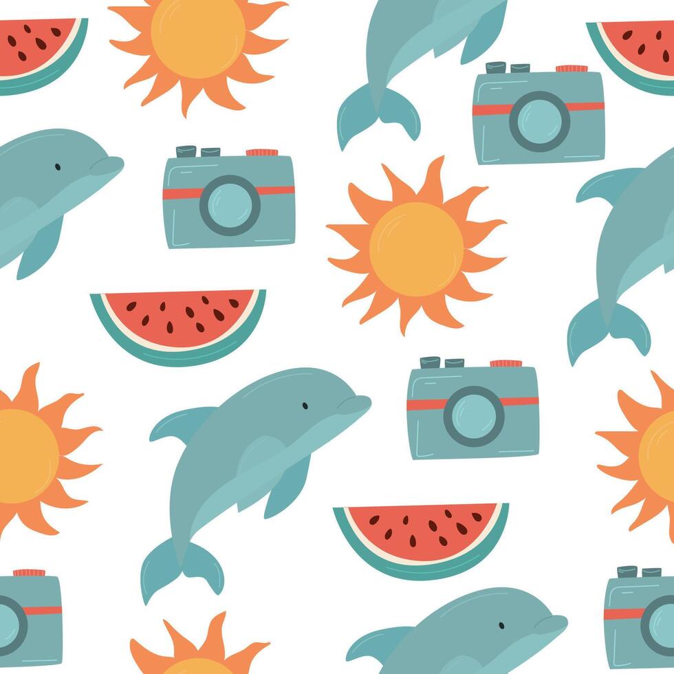 Summer seamless pattern. For use on printed matter vector