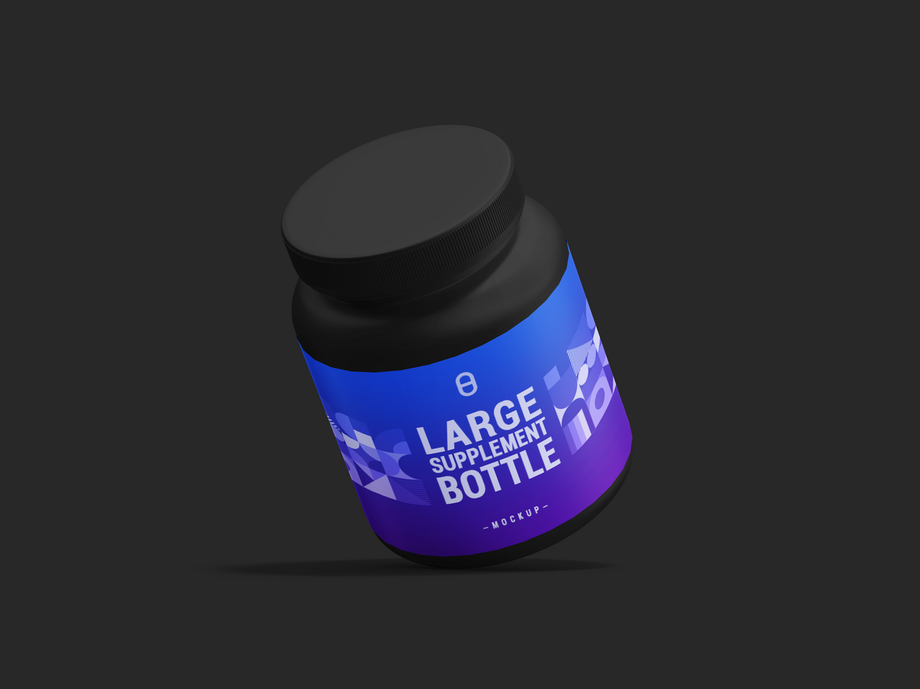 Big black Supplement Jar or Bottle Mockup Product Packaging Template. Editable and Easy to use psd
