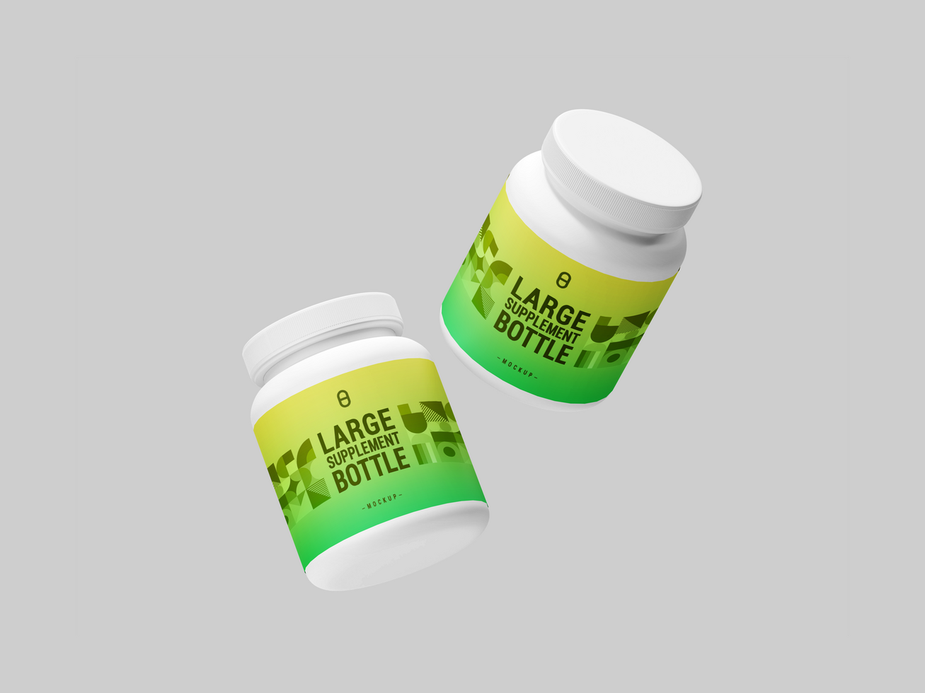 White Supplement Jar or Bottle Mockup Product Packaging Template. Suitable for Branding psd