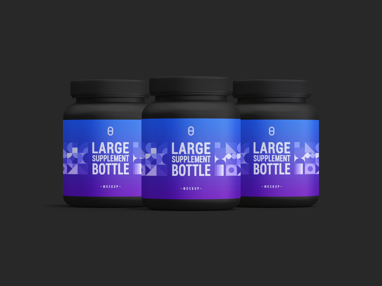 Big black Supplement Jar or Bottle Mockup Product Packaging Template. Editable and Easy to use psd