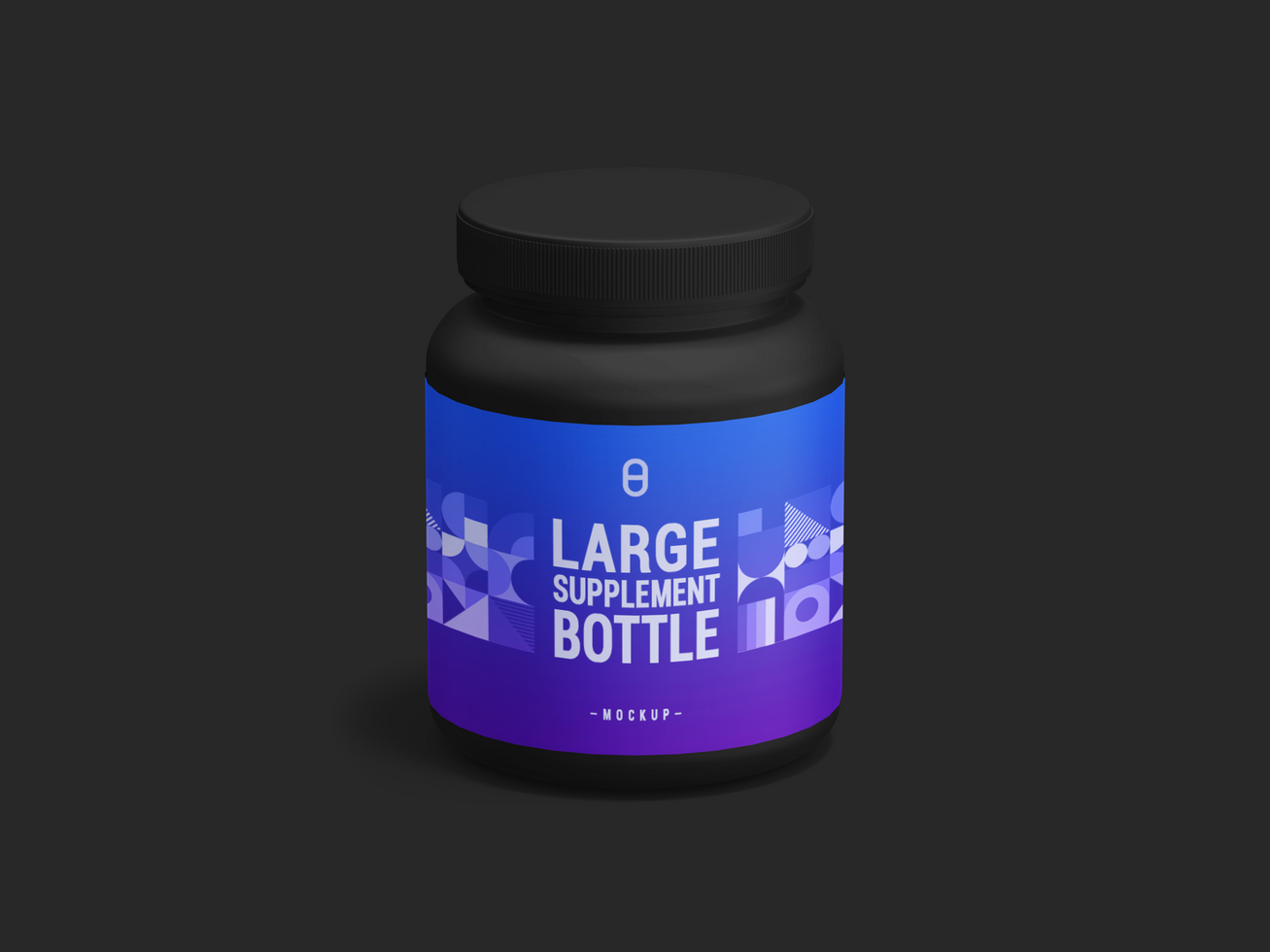 Big black Supplement Jar or Bottle Mockup Product Packaging Template. Editable and Easy to use psd