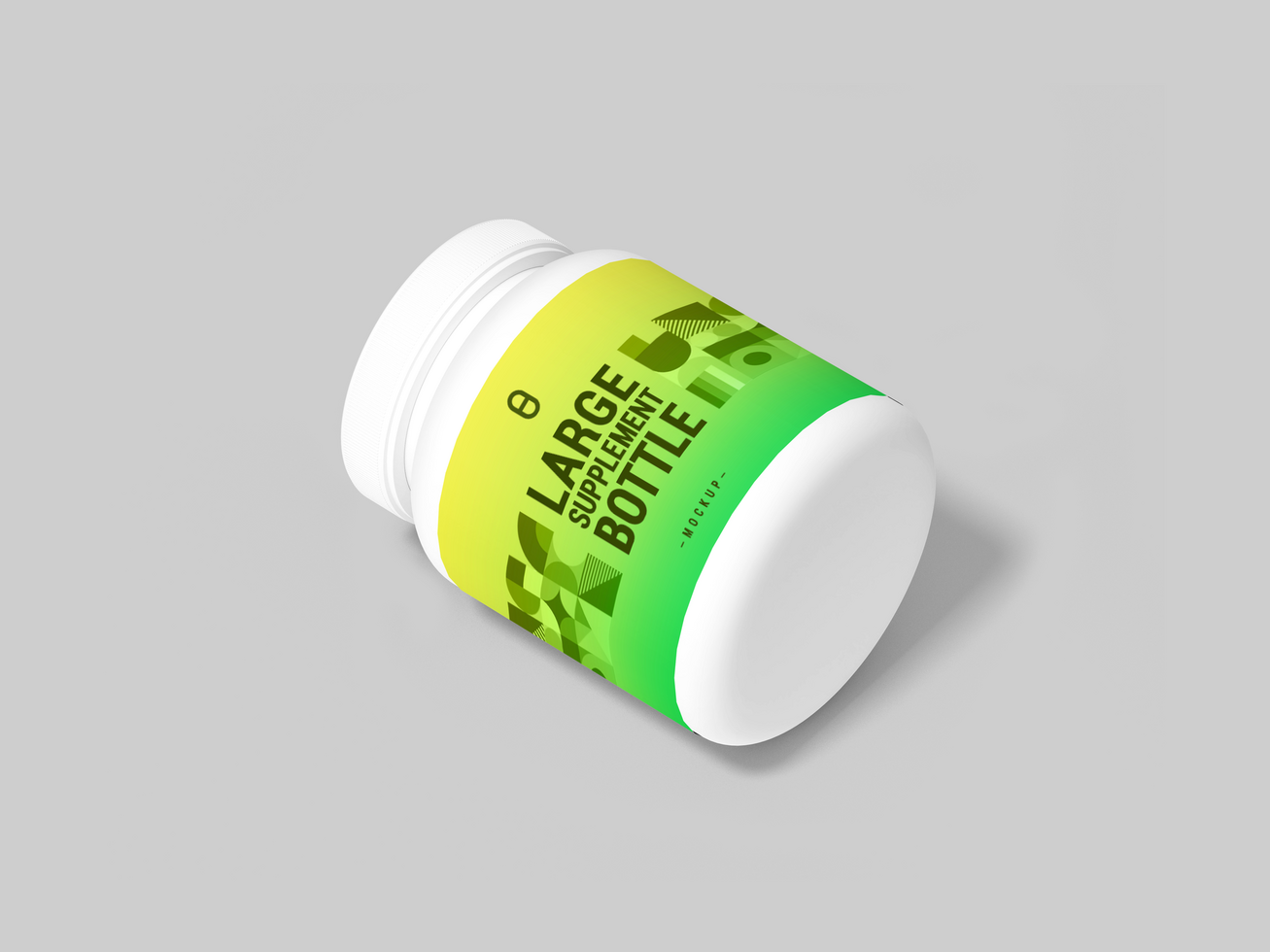 White Supplement Jar or Bottle Mockup Product Packaging Template. Suitable for Branding psd