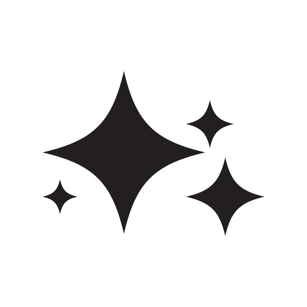 Star sparkle icons collection. Futuristic shape. Flash from fireworks. Christmas stars icon vector