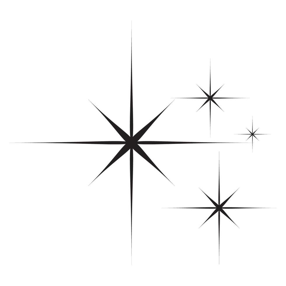 estrella brillar íconos recopilación. futurista forma. destello desde fuegos artificiales. Navidad estrellas icono vector