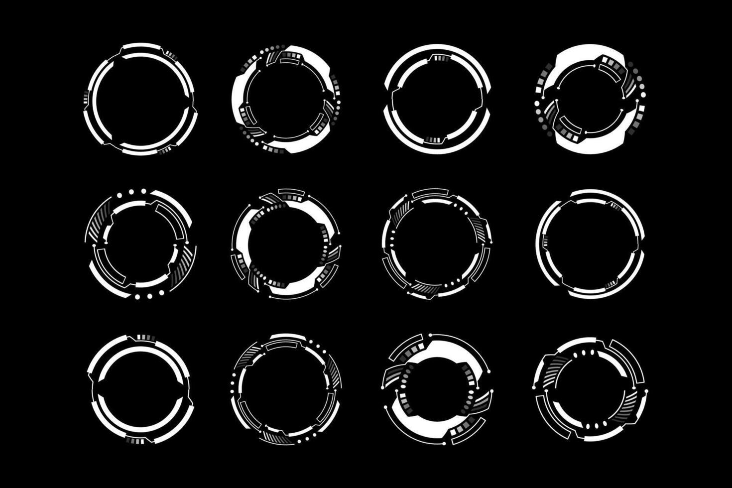 Circle elements for data infographics. Sci Fi modern user interface elements vector