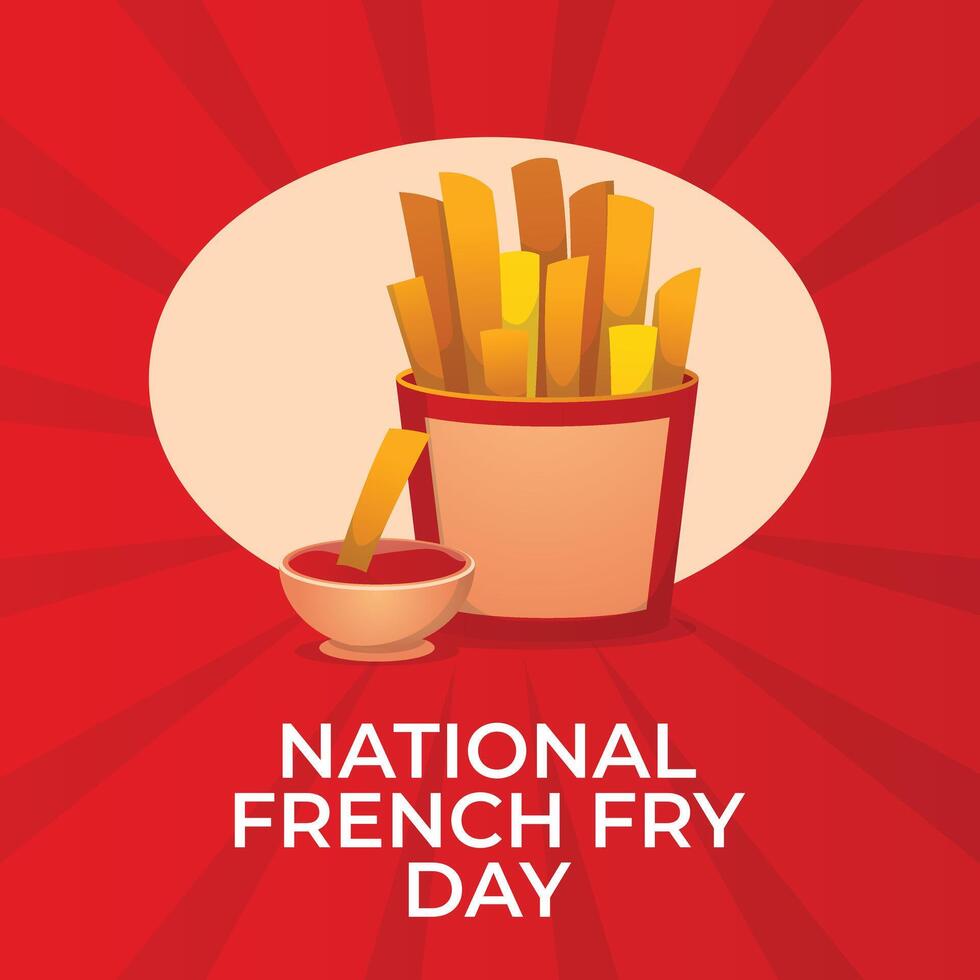 National French Fry Day design template. french fry illustration. snack illustration. eps 10. vector