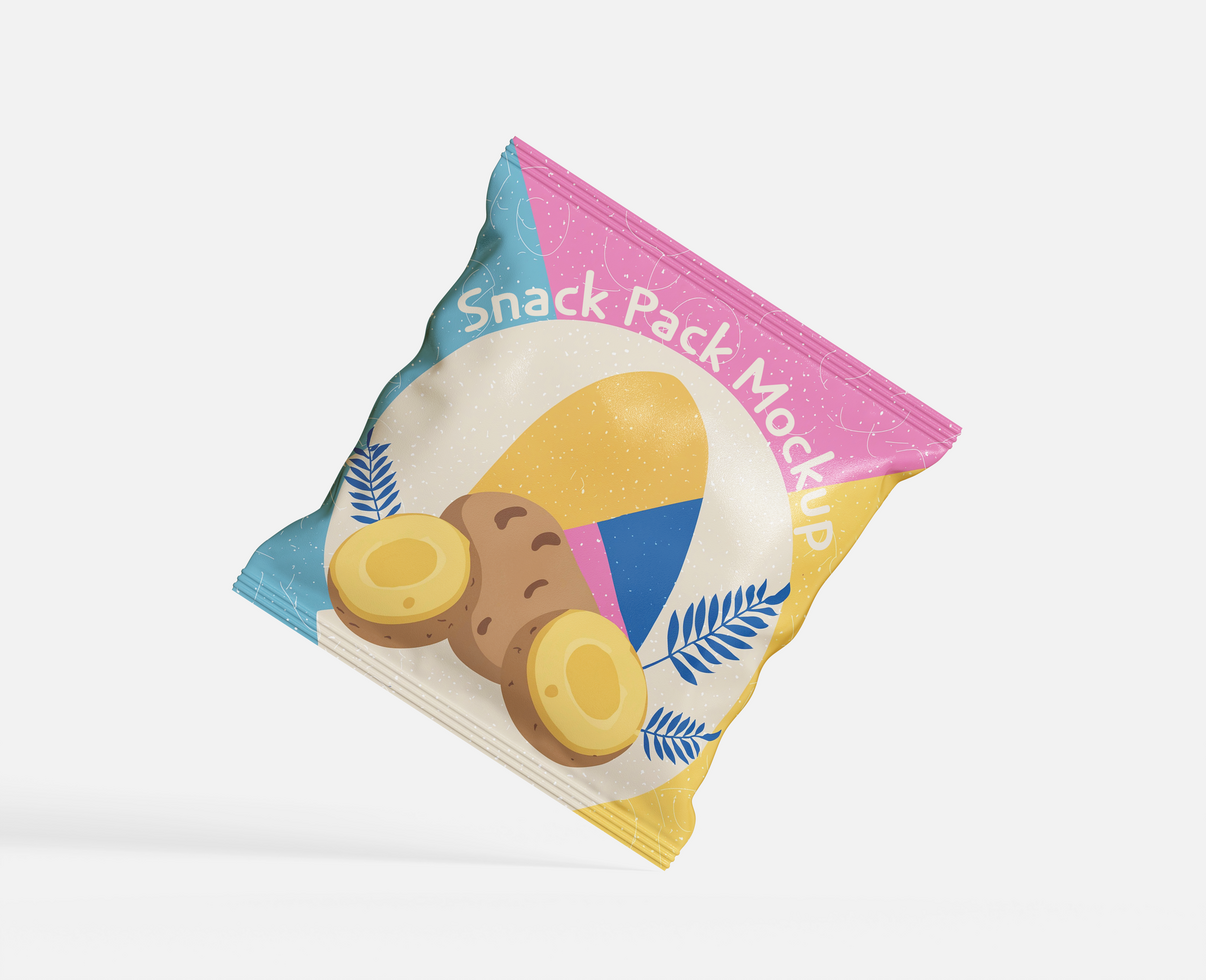 Snack packet mockup full editable to add design psd