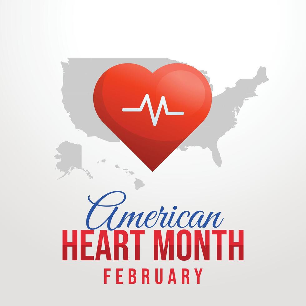 American Heart Month design template. heart flat design and icon. eps 10. vector