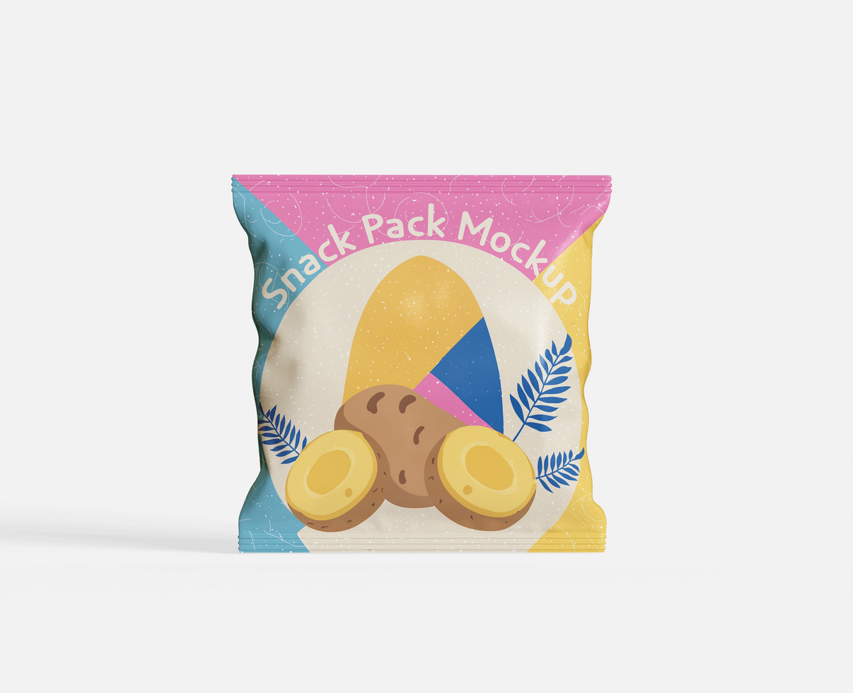 Snack packet mockup full editable to add design psd