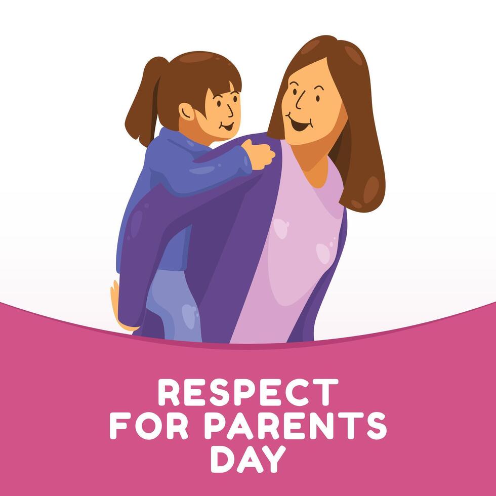 respect for parents design template. mom and kids illustration. eps 10. vector
