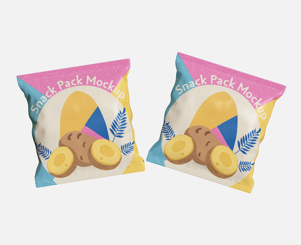 Snack packet mockup full editable to add design psd