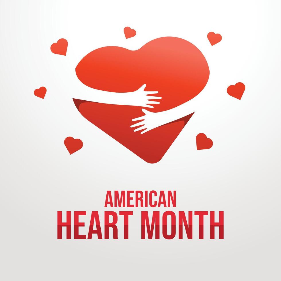 American Heart Month design template. heart flat design and icon. eps 10. vector