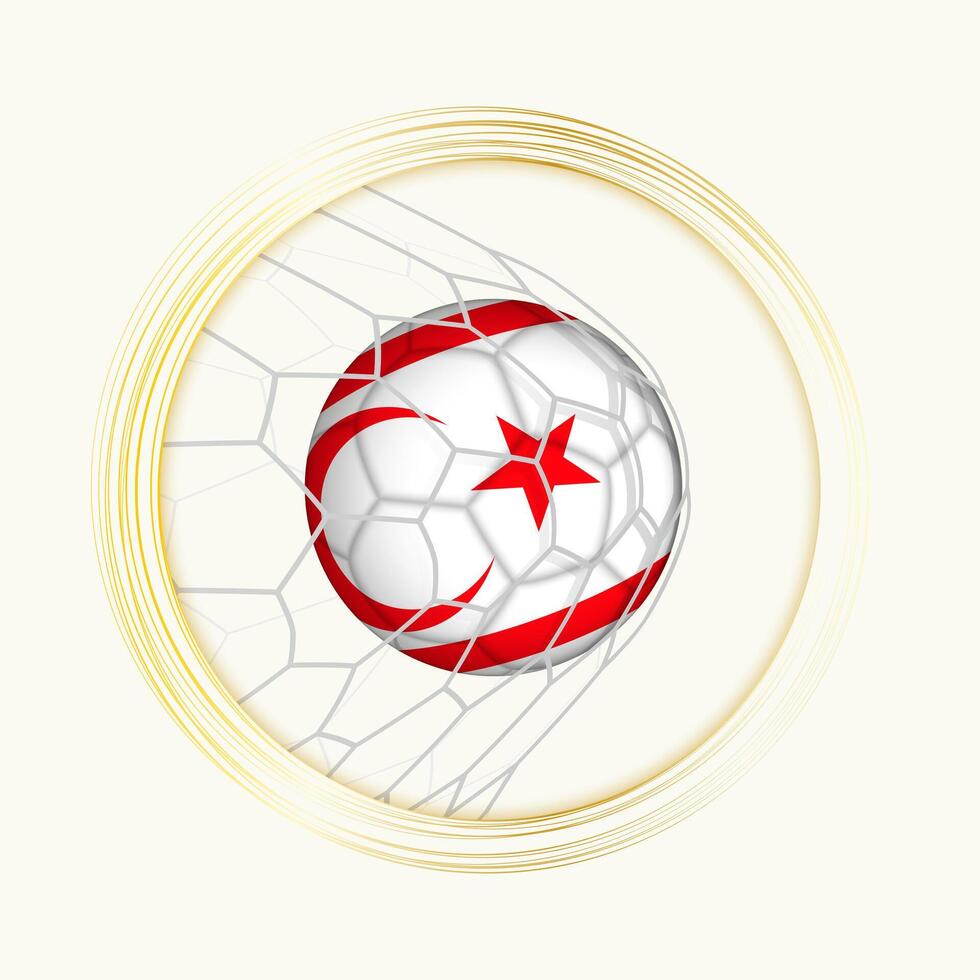 del Norte Chipre puntuación meta, resumen fútbol americano símbolo con ilustración de del Norte Chipre pelota en fútbol neto. vector