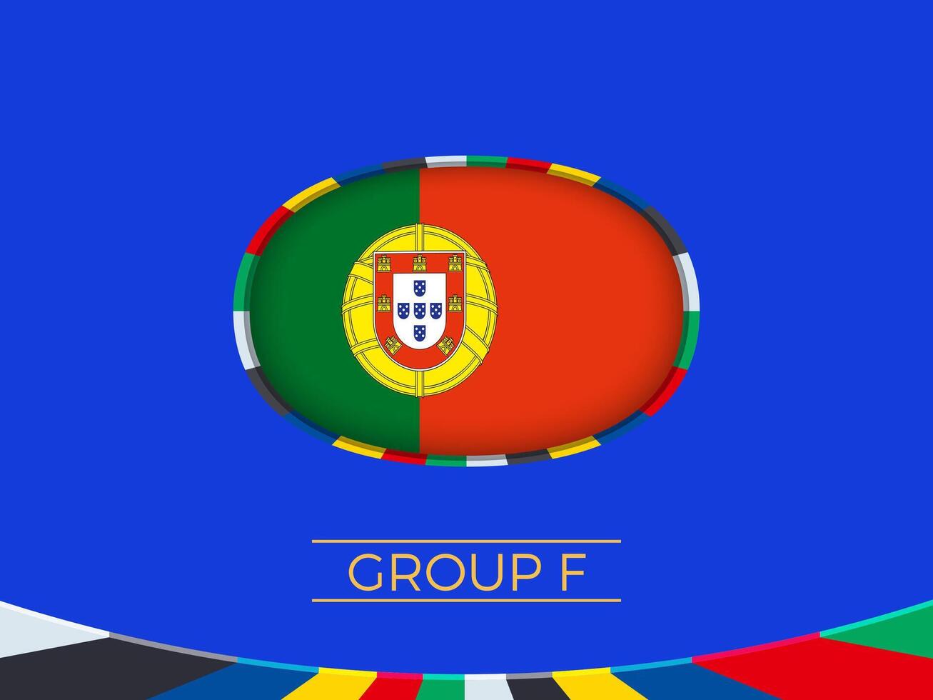 Portugal flag for 2024 European football tournament, national team sign. vector